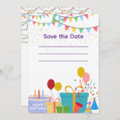 Party Props Colorful Kaart (Voorkant / Achterkant)