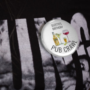 Party Pub crawl Beer Wine Alcohol Birthday Ronde Button 7,6 Cm