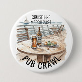 Party Pub Crawl Cruise Line Bachelorette Ronde Button 7,6 Cm (Voorkant)
