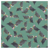 Party Puffin Fabric Stof (Close Up)