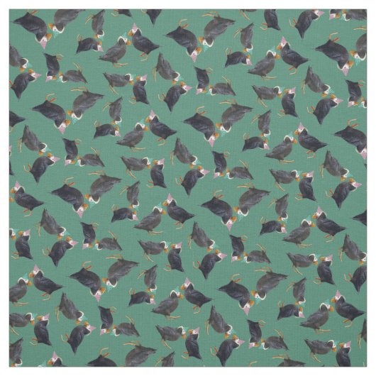 Party Puffin Fabric Stof (Swatch)