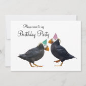 Party Puffins Birthday Invitation Kaart (Voorkant)