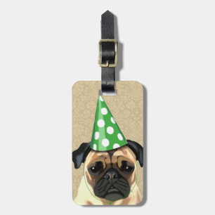 Party Pug Bagagelabel