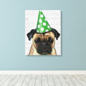 Party Pug Canvas Afdruk (Insitu (Houten vloer))