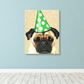 Party Pug Canvas Afdruk (Insitu (Houten vloer))