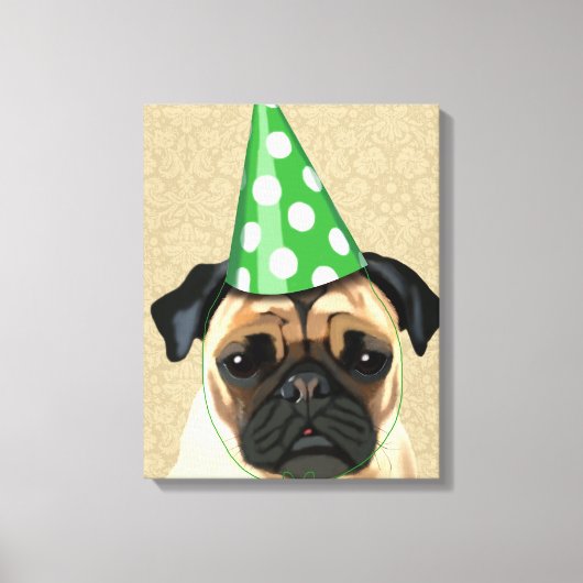 Party Pug Canvas Afdruk (Voorkant)