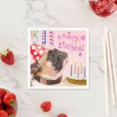 Party Pug en verjaardagstaart Servetten (Insitu)