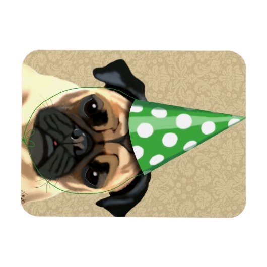 Party Pug Magneet (Horizontaal)
