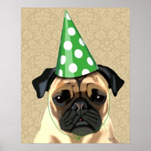 Party Pug Poster (Voorkant)