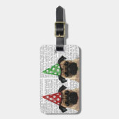 Party Pugs Pair Bagagelabel (Voorkant verticaal)