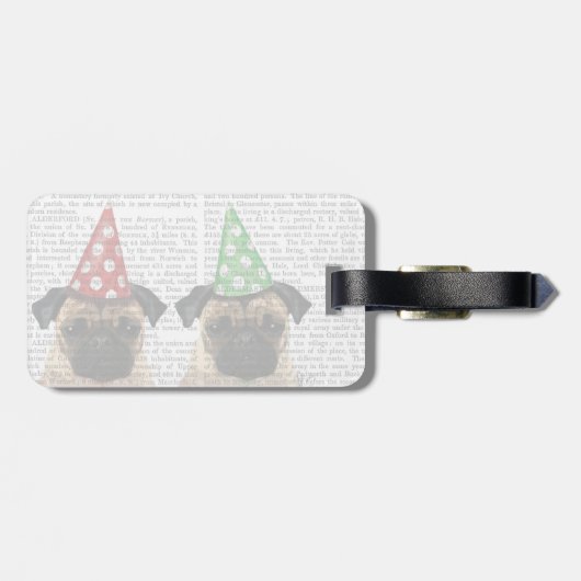 Party Pugs Pair Bagagelabel (Achterkant horizontaal)