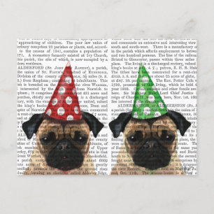 Party Pugs Pair Briefkaart