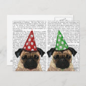 Party Pugs Pair Briefkaart (Voorkant / Achterkant)
