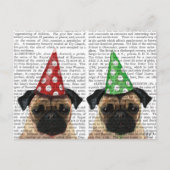 Party Pugs Pair Briefkaart (Voorkant)