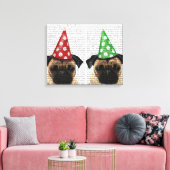 Party Pugs Pair Canvas Afdruk (Insitu (Woonkamer))