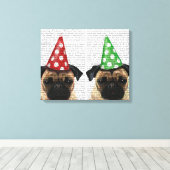 Party Pugs Pair Canvas Afdruk (Insitu (Houten vloer))