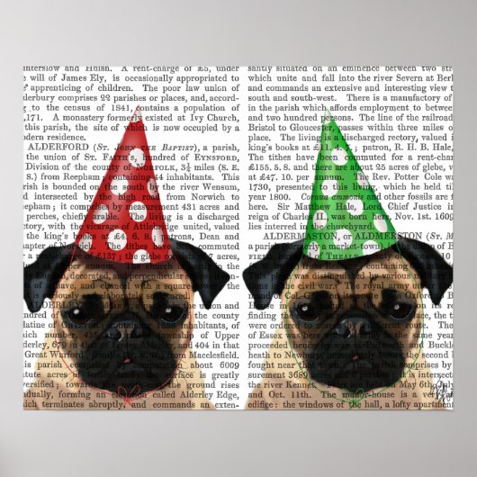 Party Pugs Pair Poster (Voorkant)