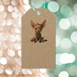 Party Pup Christmas Dog Kraft Gift Labels Cadeaulabel