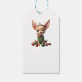 Party Pup Christmas Dog White Gift Labels Cadeaulabel (Voorkant)