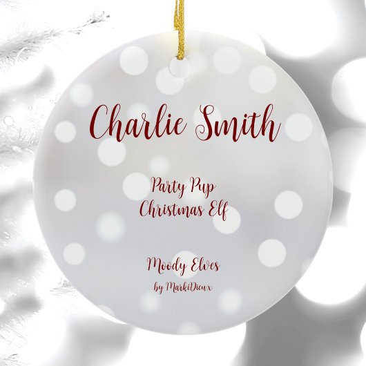 Party Pup Kerst Elf Keramisch Ornament
