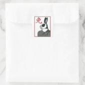 Party Rabbit Vierkante Sticker (Tas)