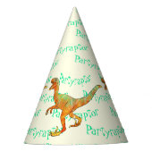 Party Raptor Funny Colorful Velociraptor Dinosaur Feesthoedjes (Voorkant)