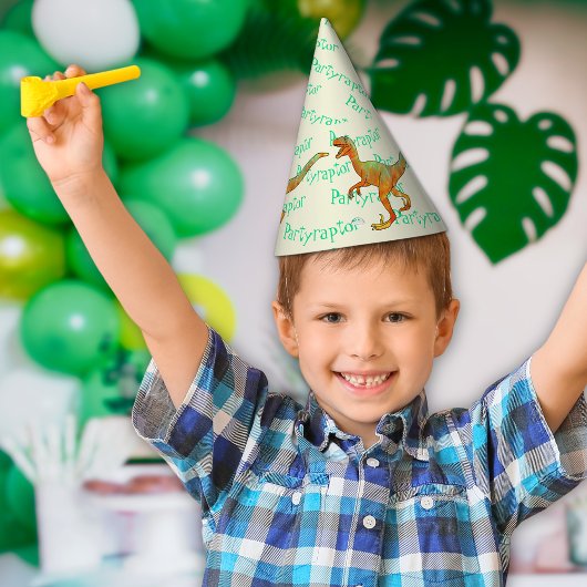 Party Raptor Funny Colorful Velociraptor Dinosaur Feesthoedjes