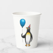 Party Ready Penguin met een ballon Papieren Bekers (Achterkant)