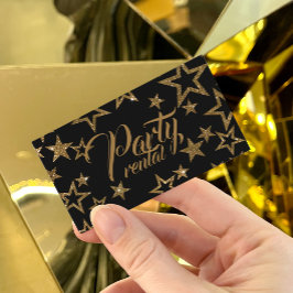 Party Rental Catering Equipment Fancy Star Black Visitekaartje
