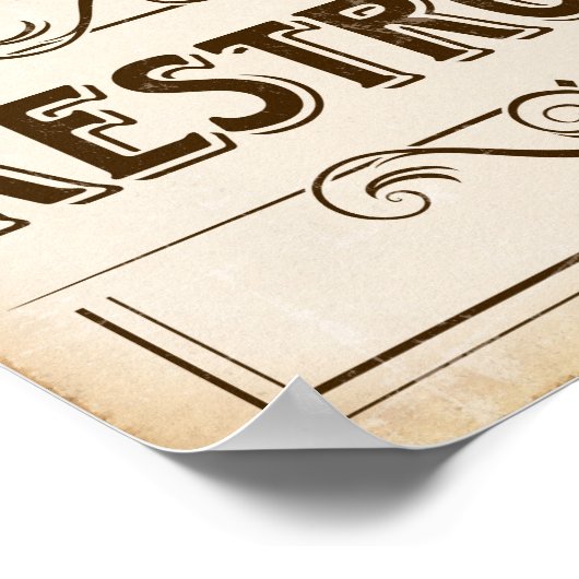 -party RESTROOM-gebarentafdruk Poster (Hoek)