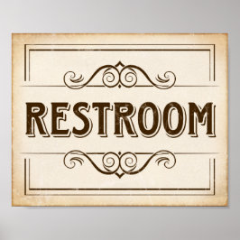 -party RESTROOM-gebarentafdruk Poster