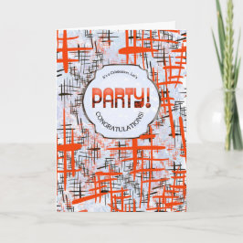 Party! Retro Modern Congratulations Card Kaart