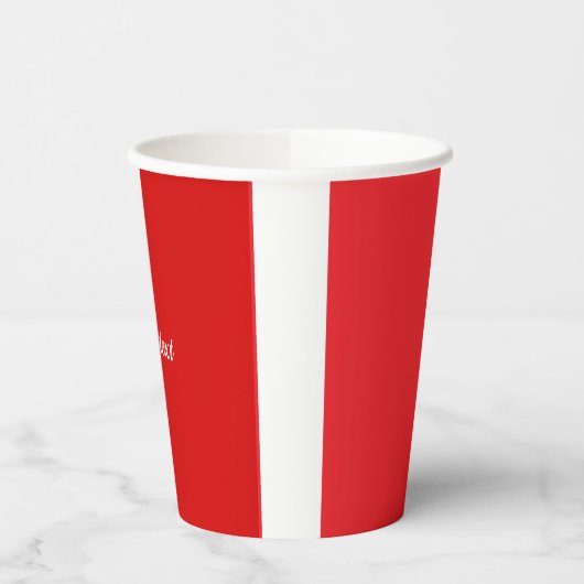 Party rode effen kleur, Sjabloon, Papieren Bekers (Links)