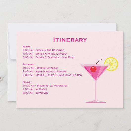 Party Roze Nashville Weekend Bachelorette Kaart (Achterkant)