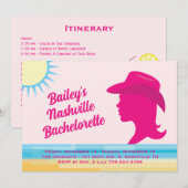 Party Roze Nashville Weekend Bachelorette Kaart (Voorkant / Achterkant)