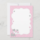 Party roze olifant Baby shower Girl Bedankkaart (Achterkant)