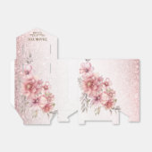 Party Roze Waterverf Flowers Glanzende Glitter Mod Bedankdoosjes (Uitgevouwen)