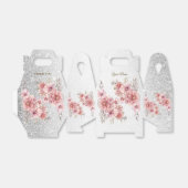 Party Roze Waterverf Flowers Glanzende Glitter Mod Bedankdoosjes (Uitgevouwen)