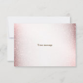 Party Roze Waterverf Flowers Glanzende Glitter Mod Bedankkaart (Achterkant)