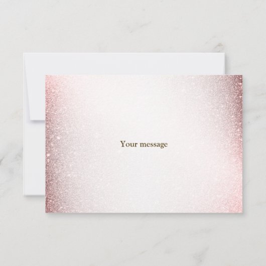 Party Roze Waterverf Flowers Glanzende Glitter Mod Bedankkaart (Achterkant)