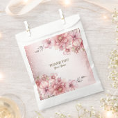 Party Roze Waterverf Flowers Glanzende Glitter Mod Bedankzakje (Geknipt)