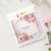 Party Roze Waterverf Flowers Glanzende Glitter Mod Bedankzakje (Gezegeld)