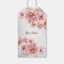 Party Roze Waterverf Flowers Glanzende Glitter Mod