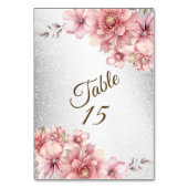 Party Roze Waterverf Flowers Glanzende Glitter Mod Kaart (Achterkant)