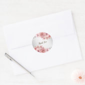 Party Roze Waterverf Flowers Glanzende Glitter Mod Ronde Sticker (Envelop)