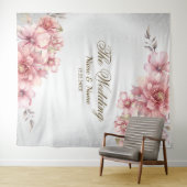 Party Roze Waterverf Flowers Glanzende Glitter Mod Wandkleed (In Situ (horizontaal))