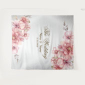 Party Roze Waterverf Flowers Glanzende Glitter Mod Wandkleed (Voorkant (horizontaal))