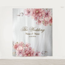 Party Roze Waterverf Flowers Glanzende Glitter Mod