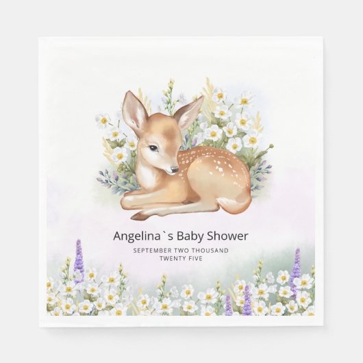 Party servetten voor baby shower met schattige faw (Voorkant)