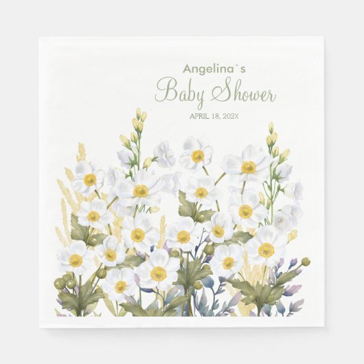 Party servetten voor baby shower met schattige faw (Voorkant)